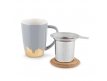 Mug de Té e Infusor Bailey Grey and Gold