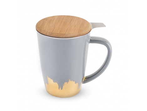 Mug de Té e Infusor Bailey Grey and Gold